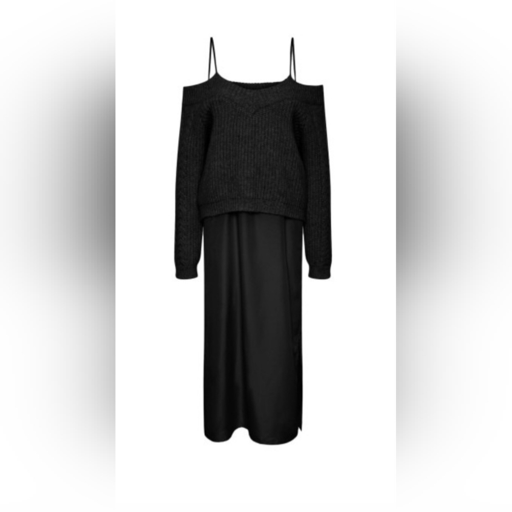 O5 - Y.A.S. YASJENNA JUMPER MIDI DRESS BLACK MEDIUM